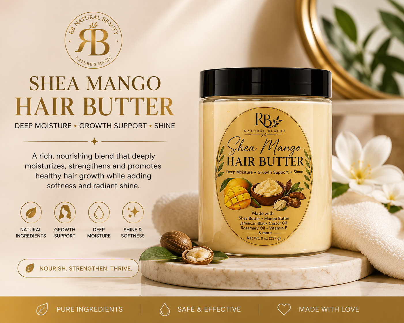 RB Natural Beauty Shea mango Hair Butter